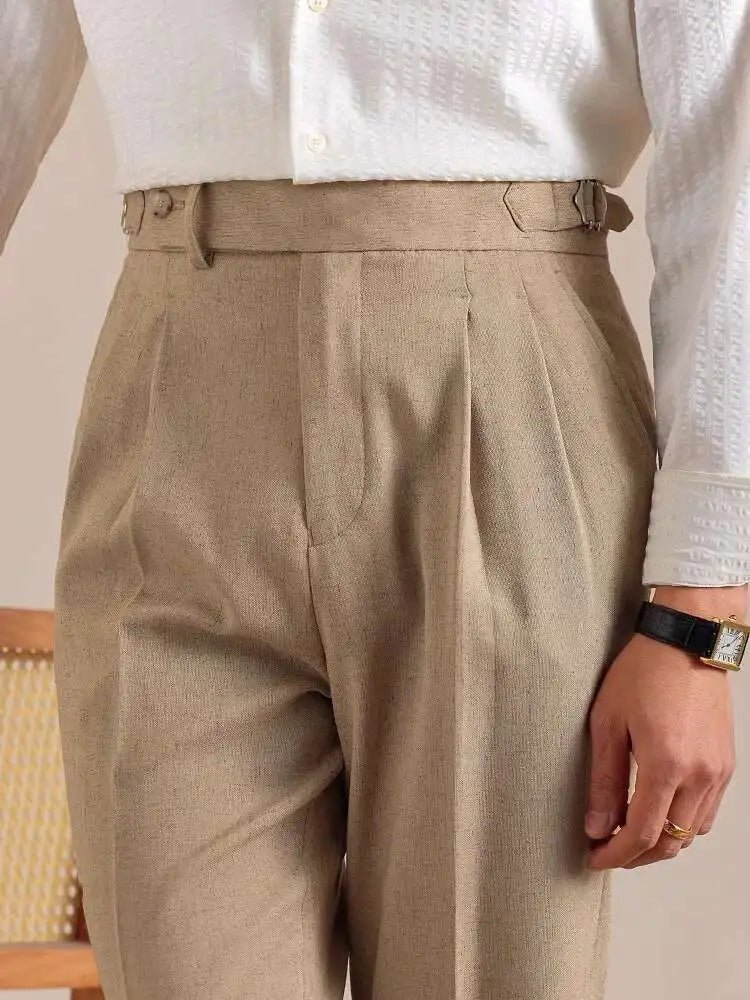 Pantalón de lino straight fit suit