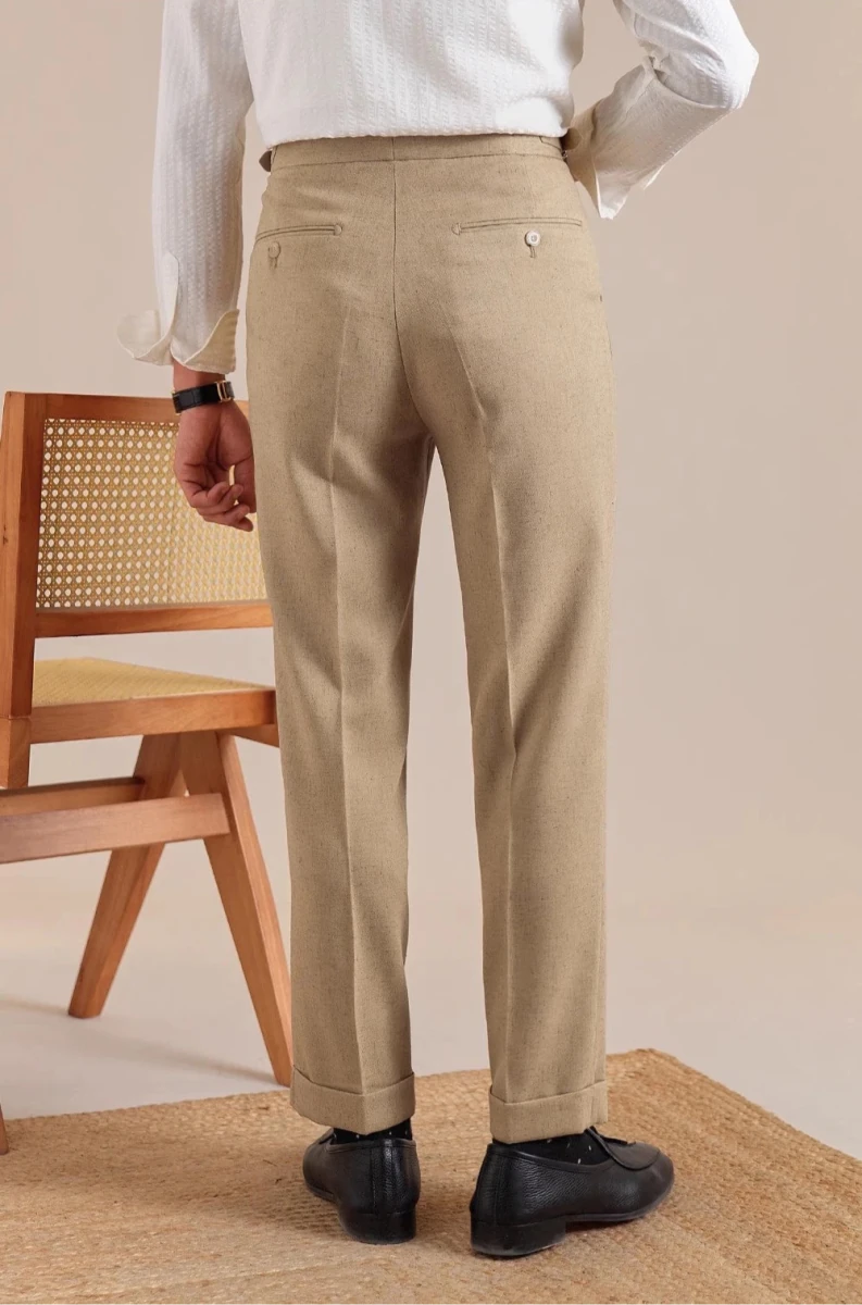 Pantalón de lino straight fit suit