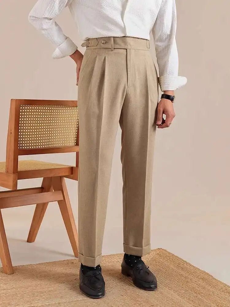 Pantalón de lino straight fit suit