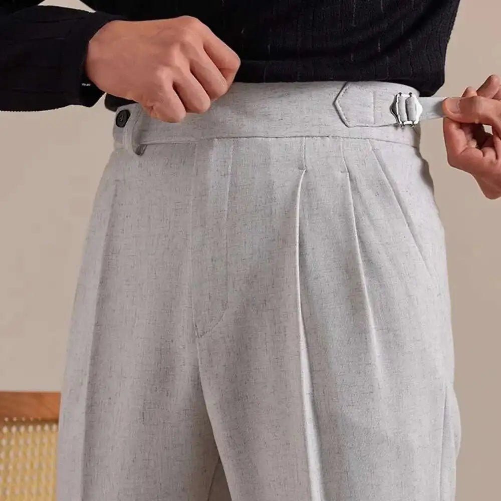 Pantalón de lino straight fit suit