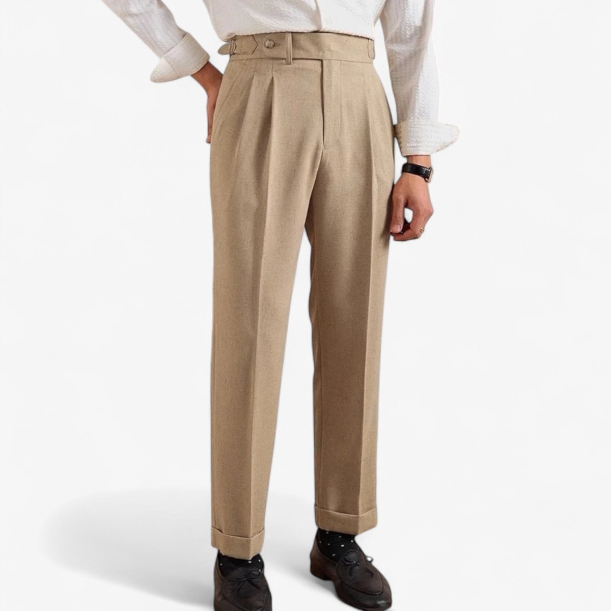 Pantalón de lino straight fit suit