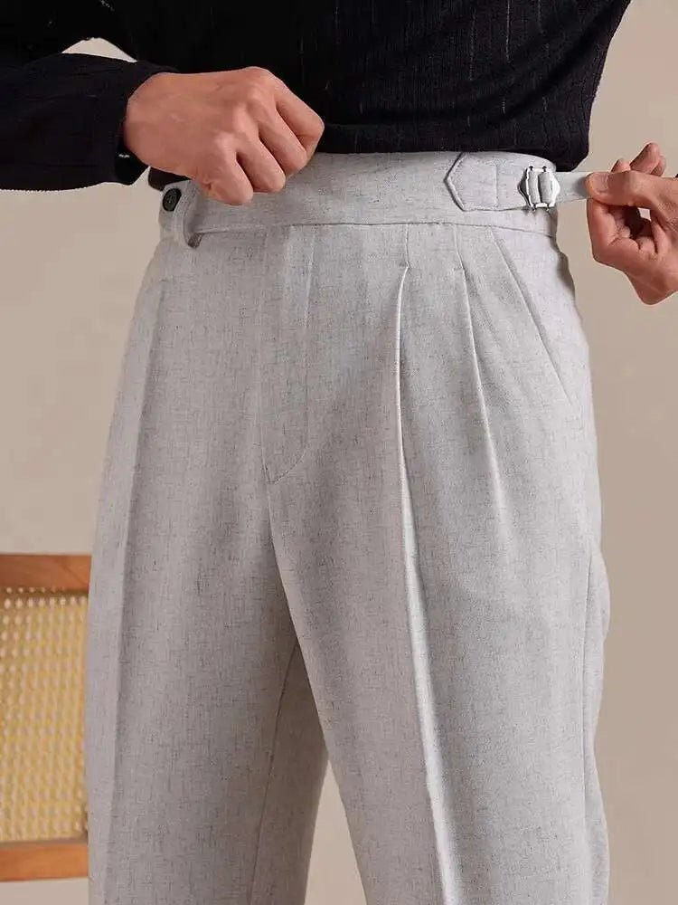 Pantalón de lino straight fit suit
