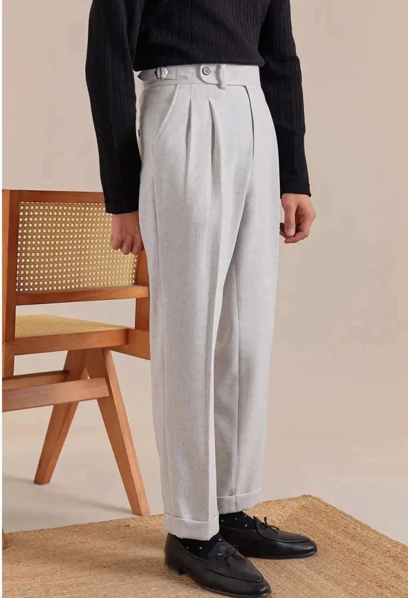 Pantalón de lino straight fit suit
