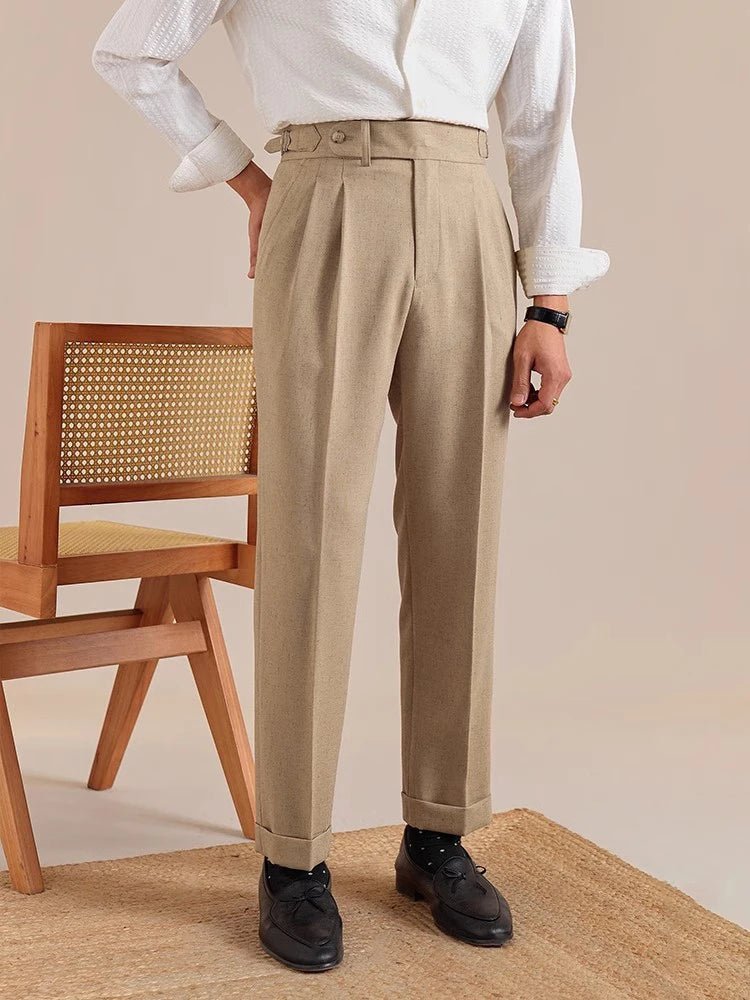 Pantalón de lino straight fit suit