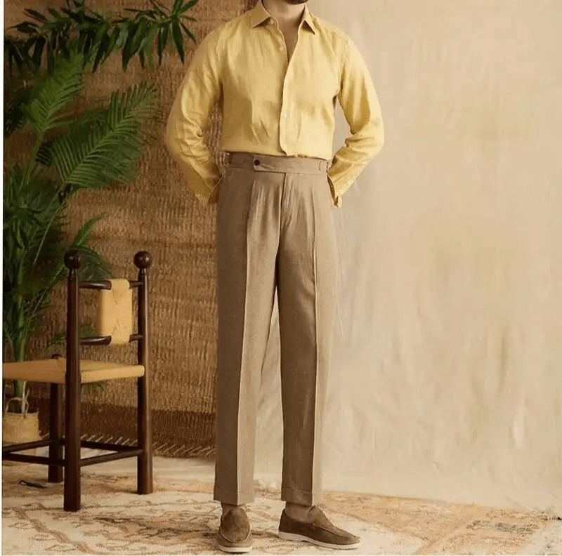 Pantalón Lyocell de algodón high-waist elegant