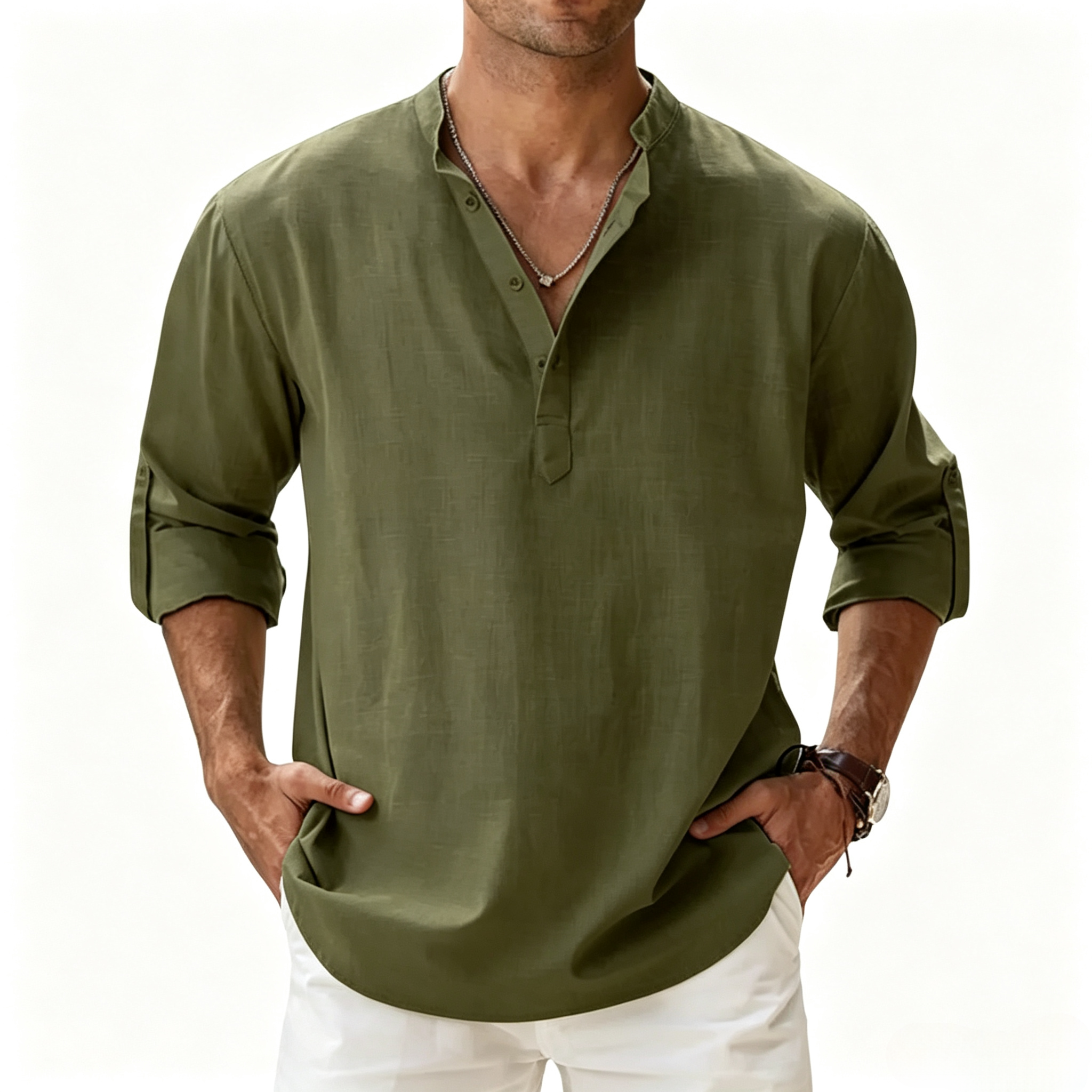 Camisa Coastal de lino para hombre
