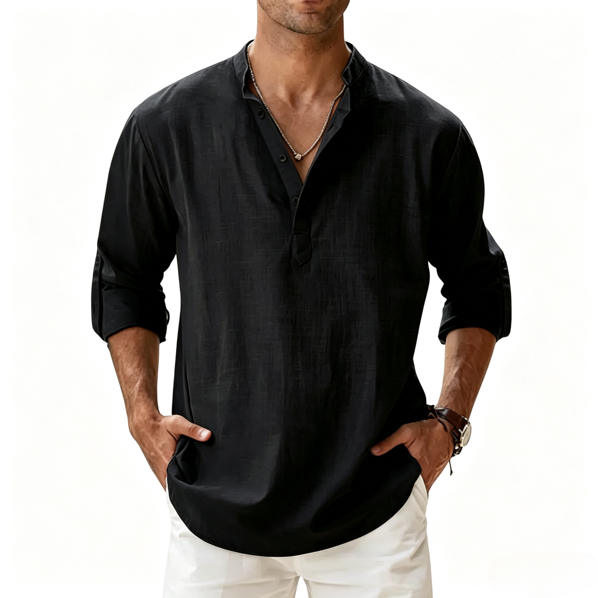 Camisa Coastal de lino para hombre