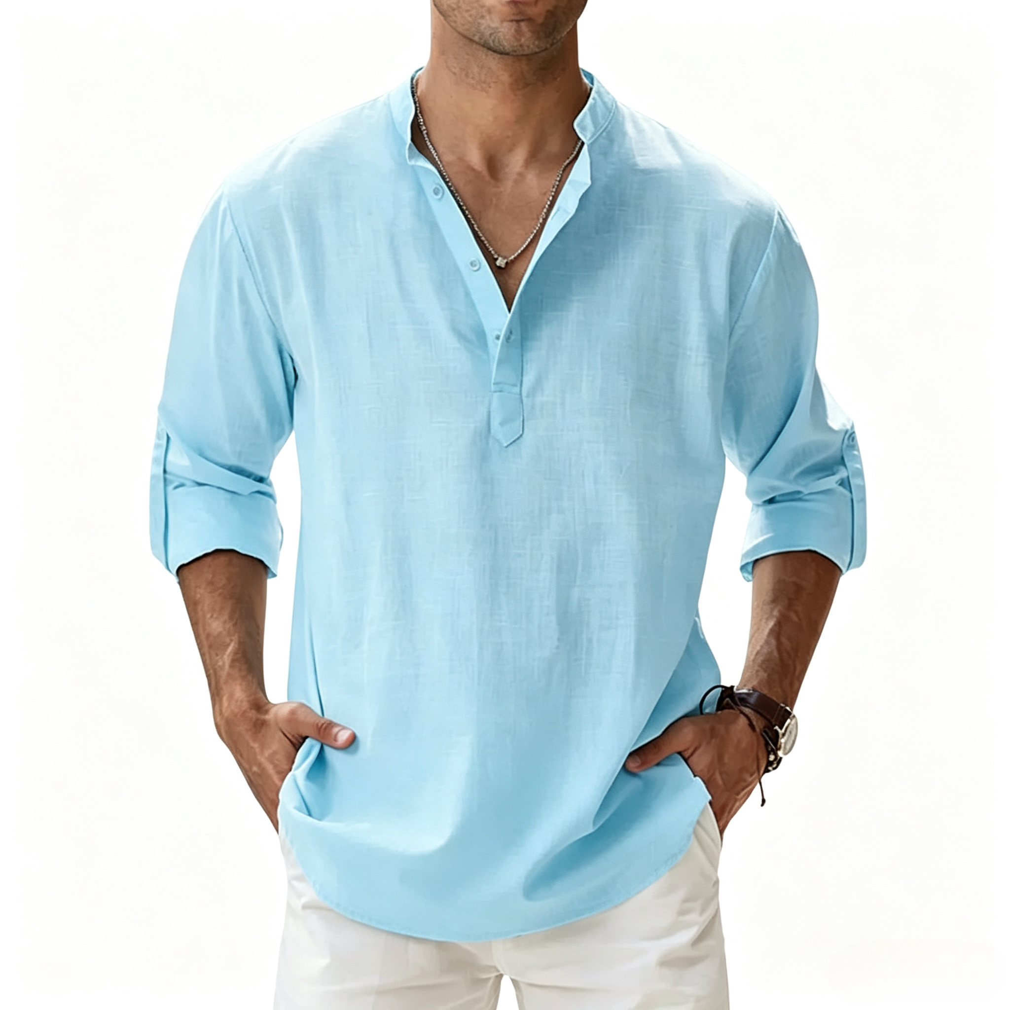 Camisa Coastal de lino para hombre