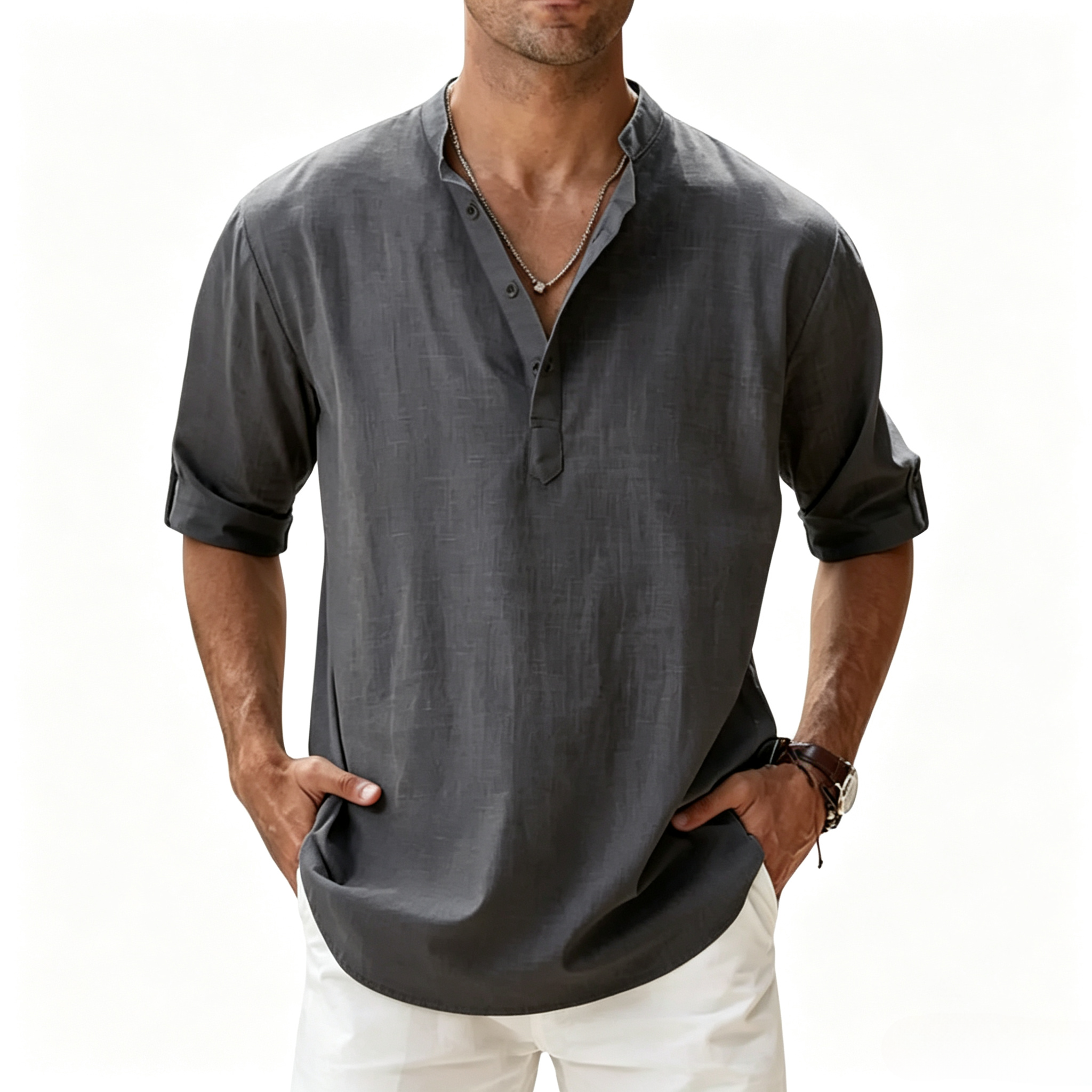 Camisa Coastal de lino para hombre
