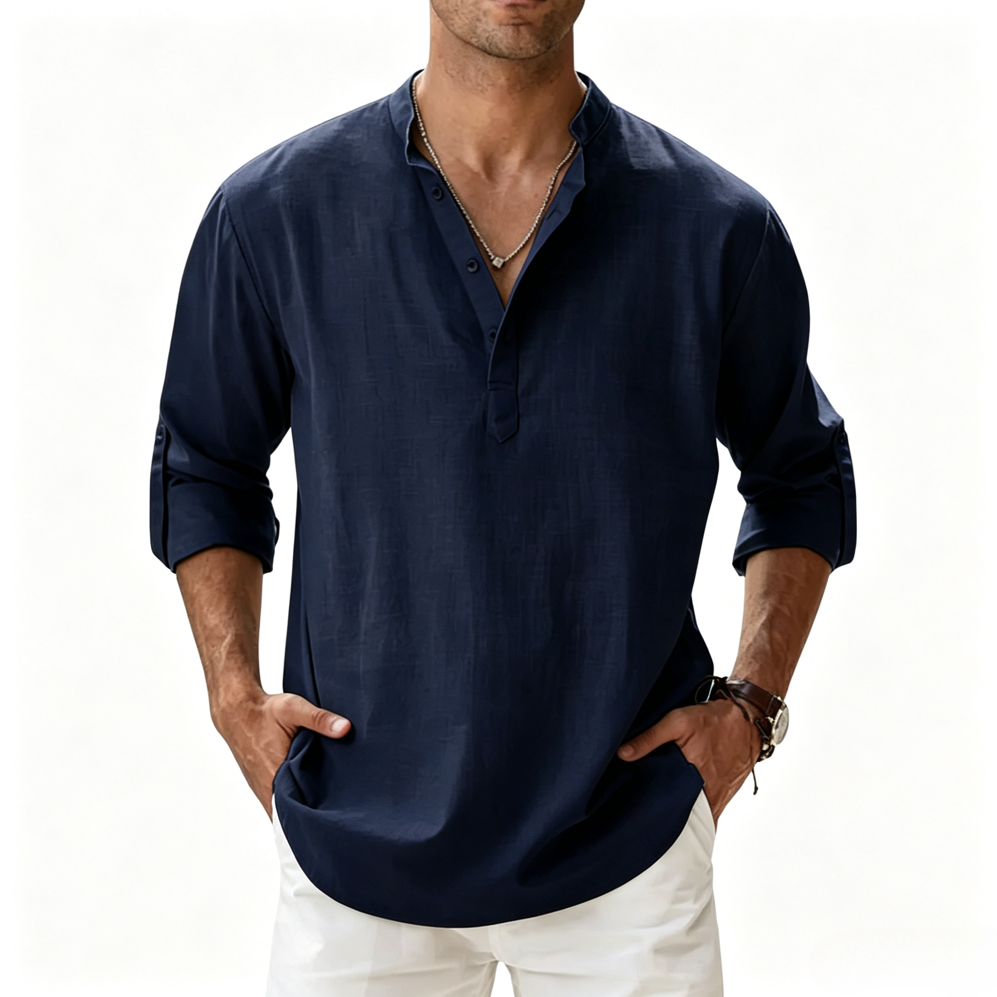 Camisa Coastal de lino para hombre