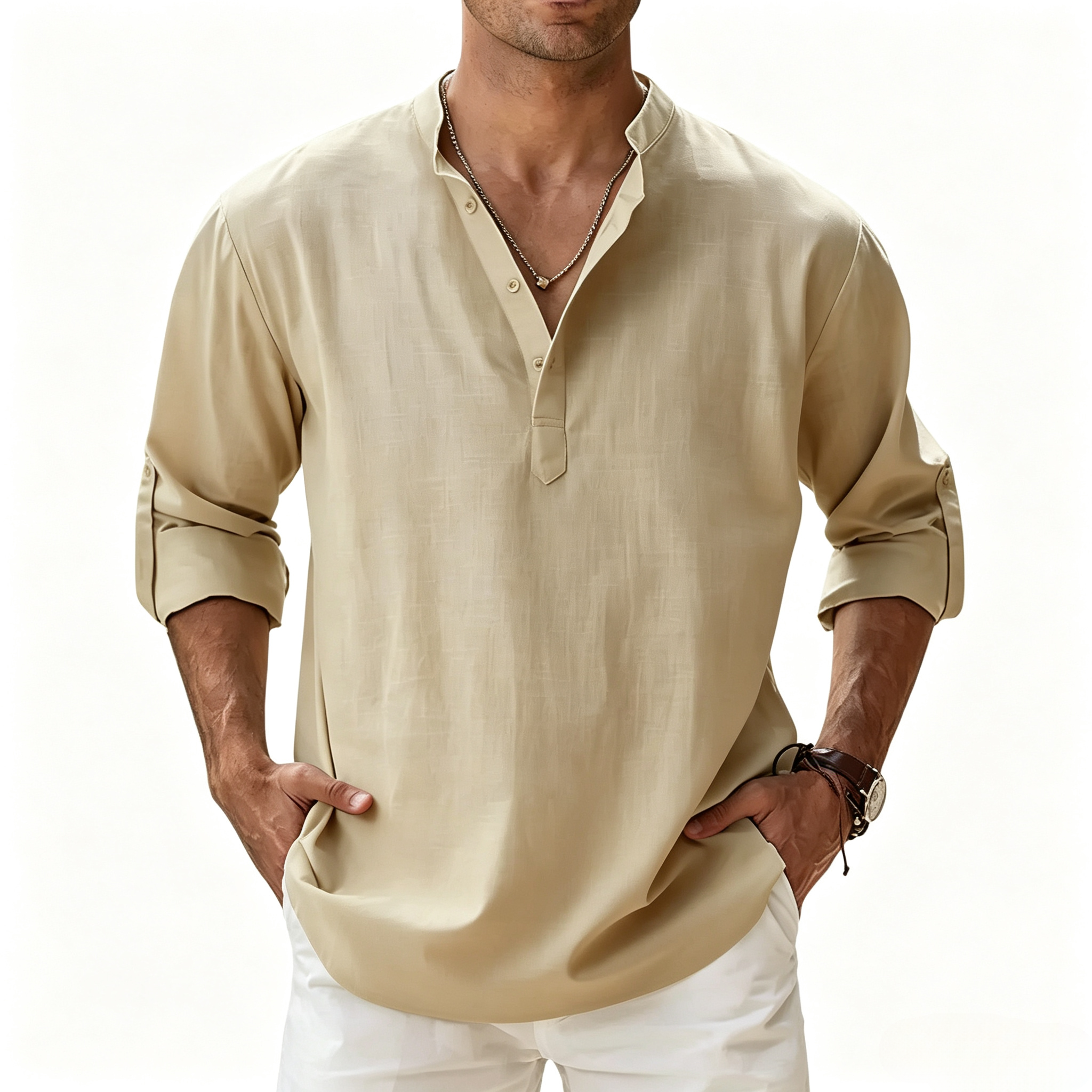 Camisa Coastal de lino para hombre