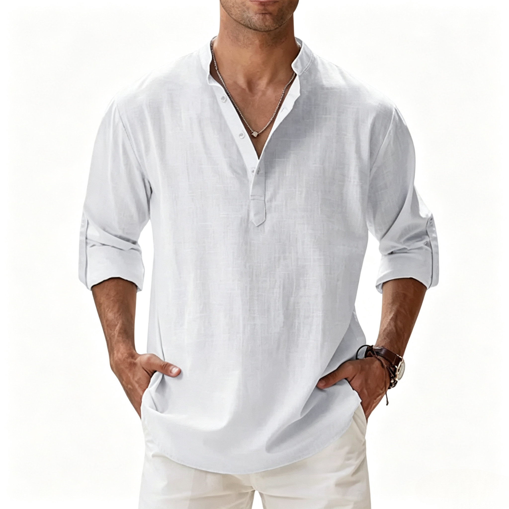 Camisa Coastal de lino para hombre