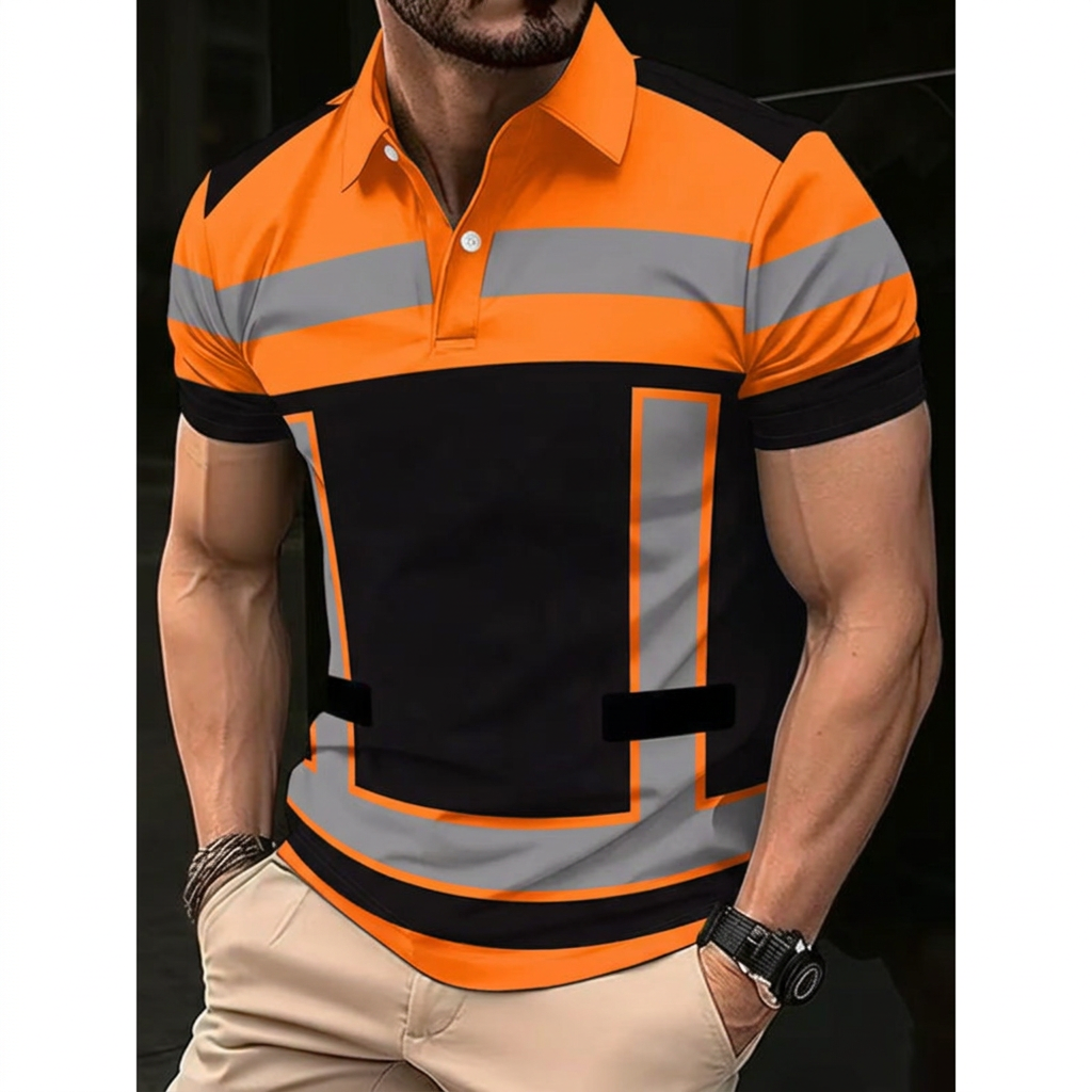 para hombre High Visibility Reflective de manga corta camisa