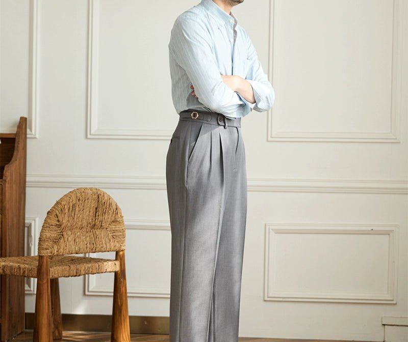 Pantalón Non-ironing wide leg high-waist elegant