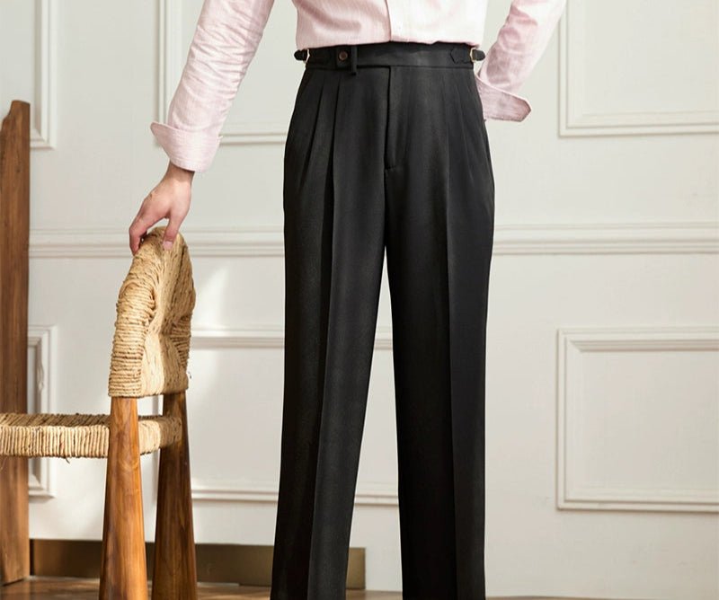 Pantalón Non-ironing wide leg high-waist elegant