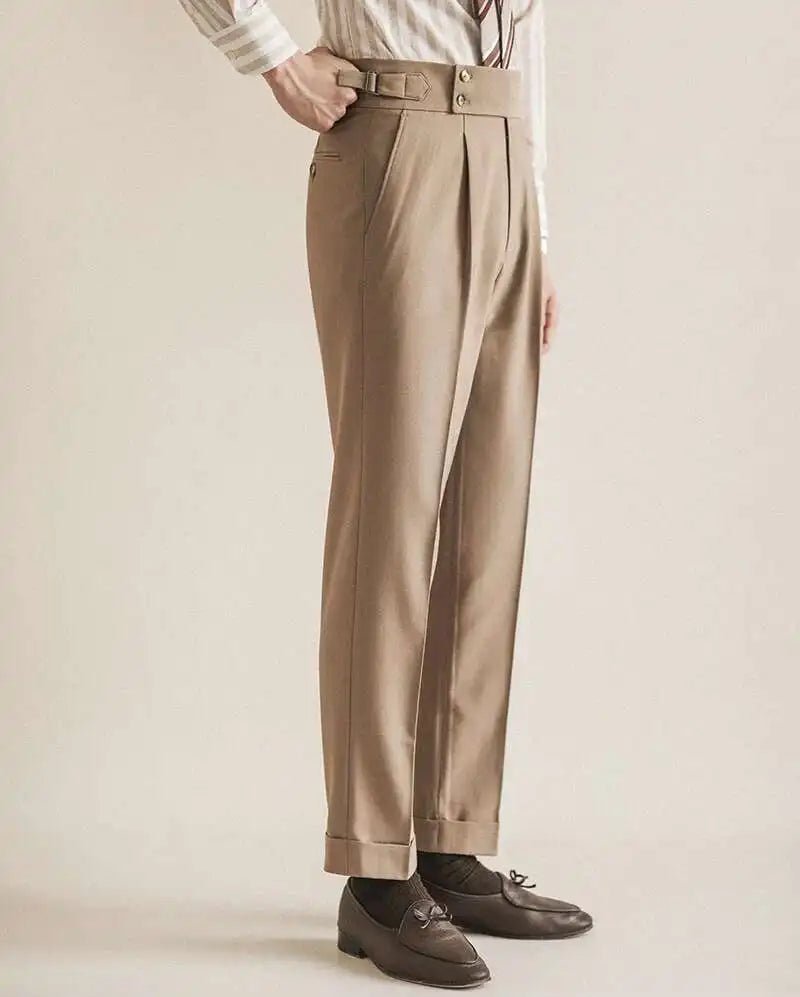 Paris-buckle slim dress trousers