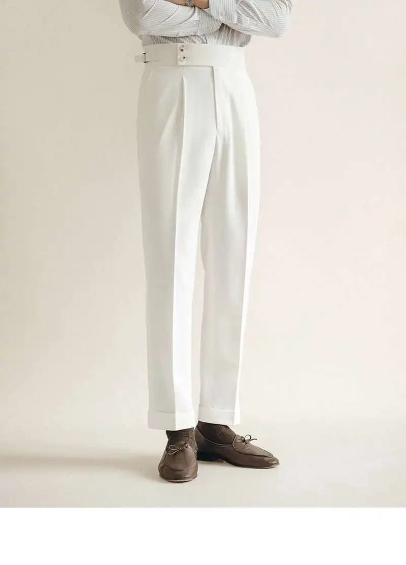 Paris-buckle slim dress trousers