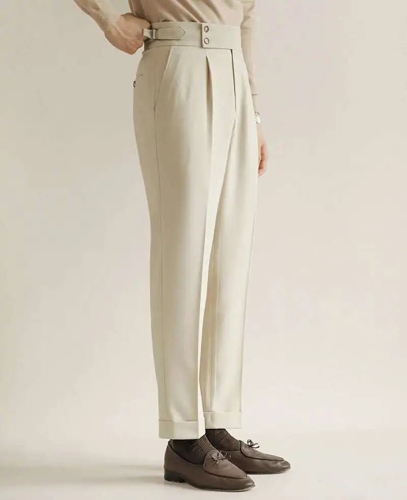 Paris-buckle slim dress trousers