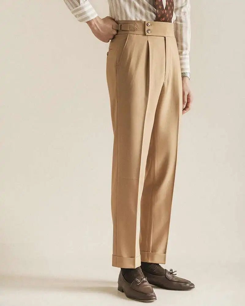 Paris-buckle slim dress trousers