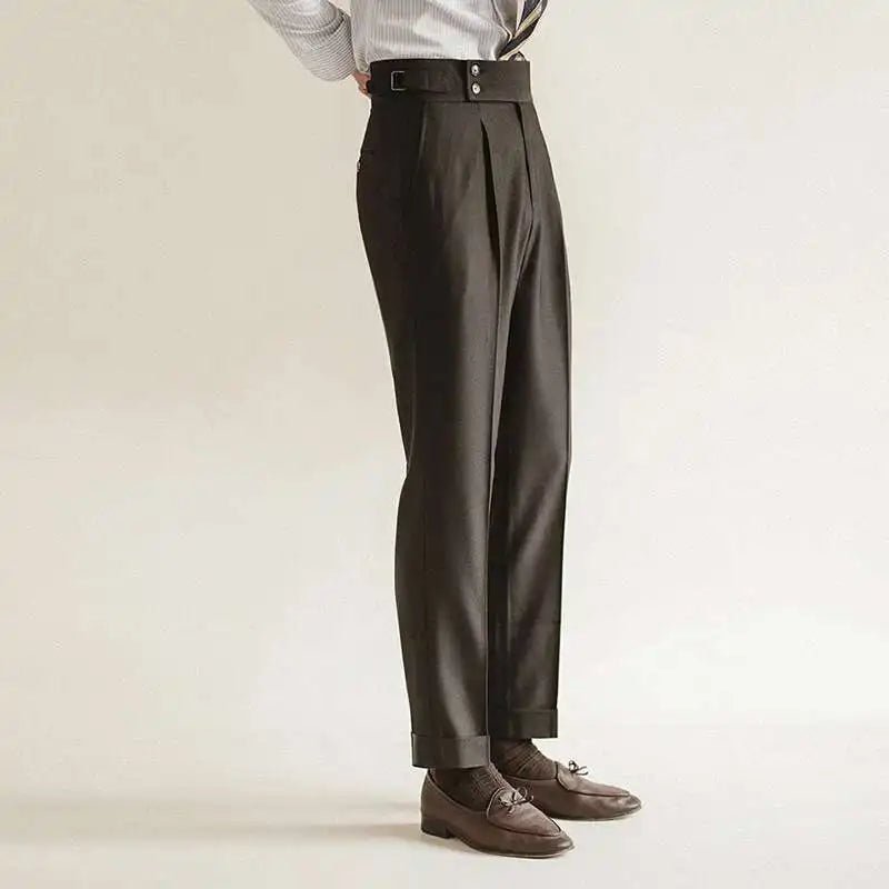 Paris-buckle slim dress trousers
