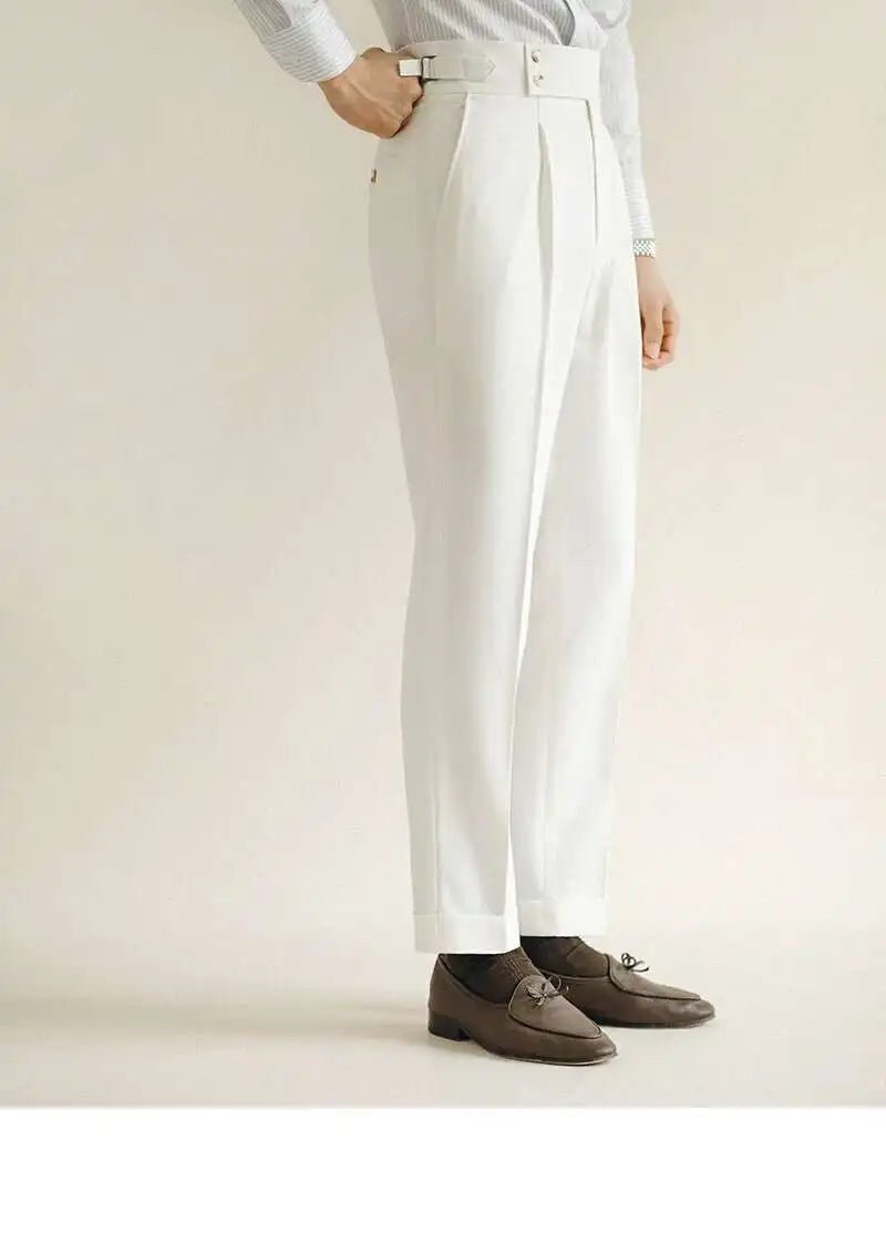 Paris-buckle slim dress trousers