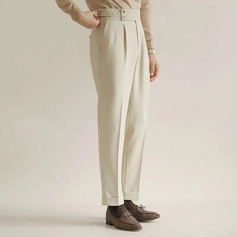 Paris-buckle slim dress trousers