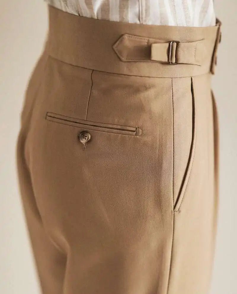 Paris-buckle slim dress trousers