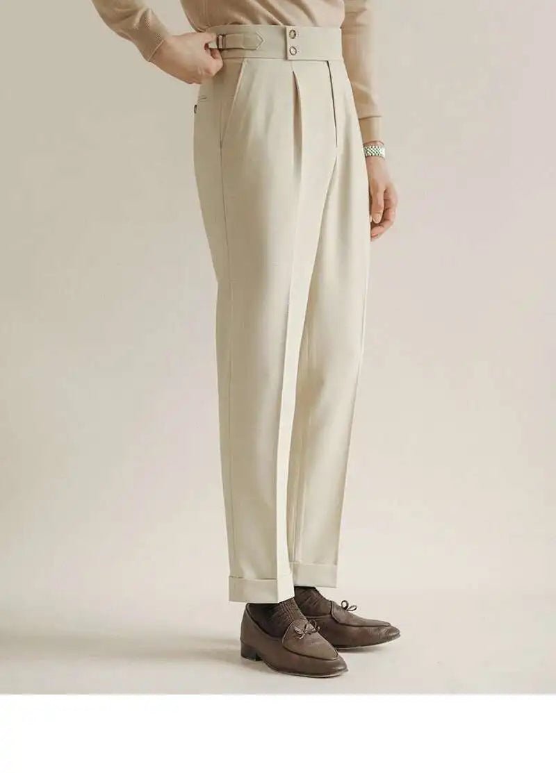 Paris-buckle slim dress trousers