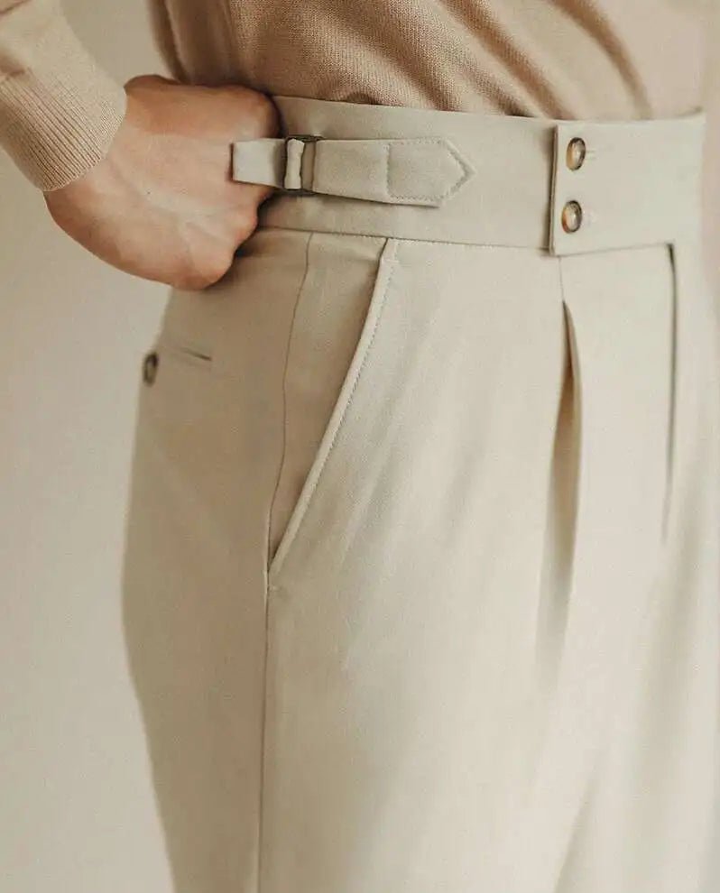 Paris-buckle slim dress trousers