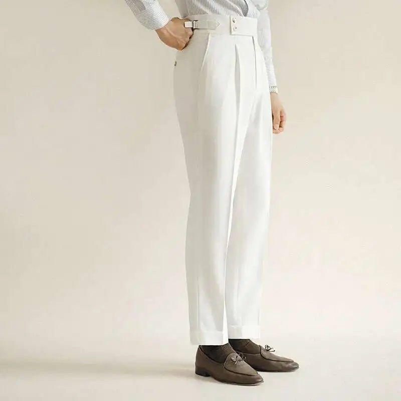 Paris-buckle slim dress trousers