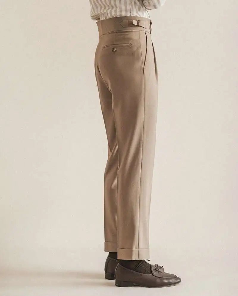 Paris-buckle slim dress trousers