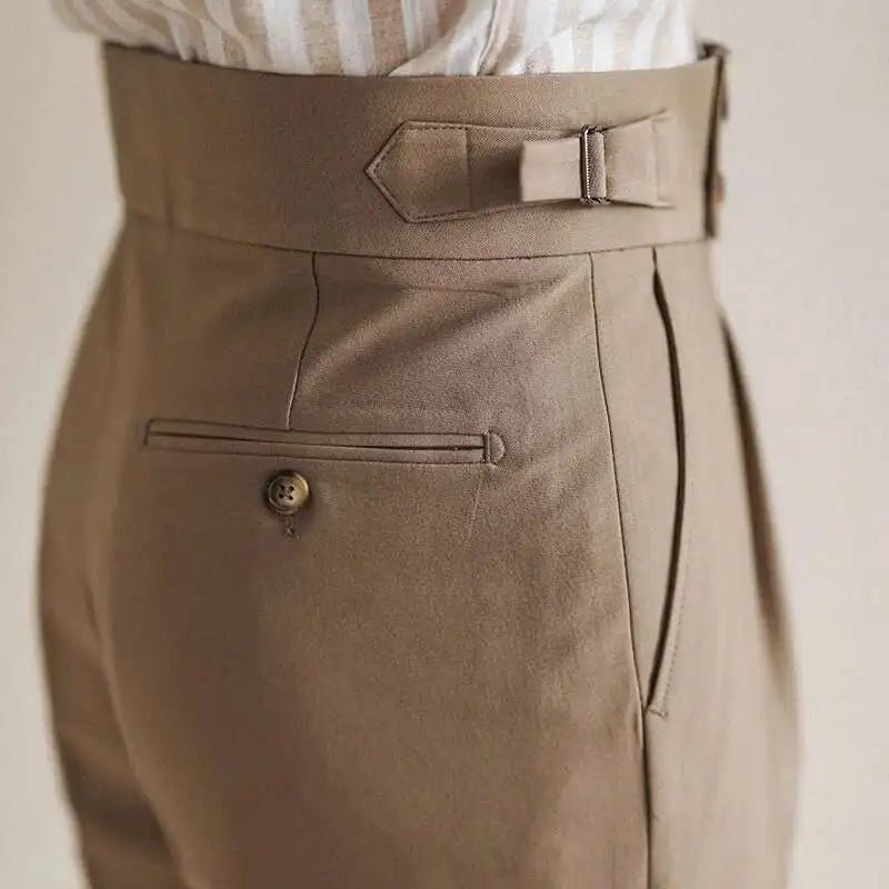 Paris-buckle slim dress trousers