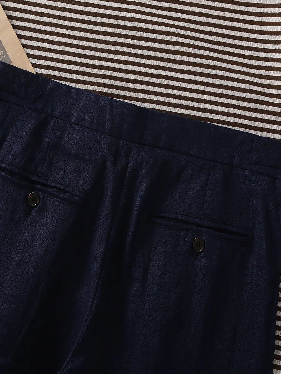 Paris navy blue de lino trousers