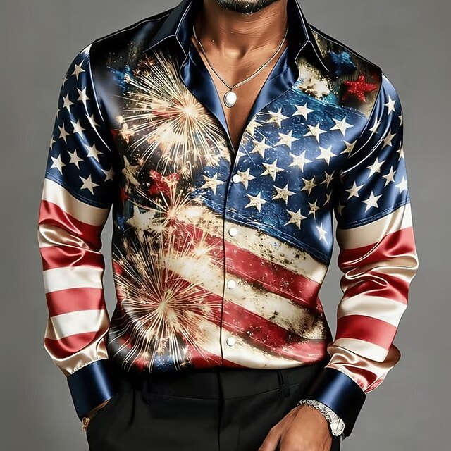 Camisa Satin Luxe de manga larga con botones para hombre