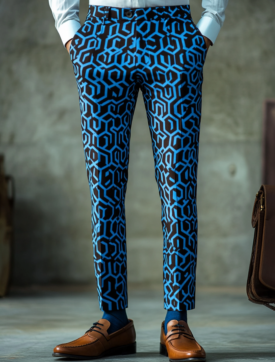 High elastic fabric de lujo casual de moda trousers para hombre