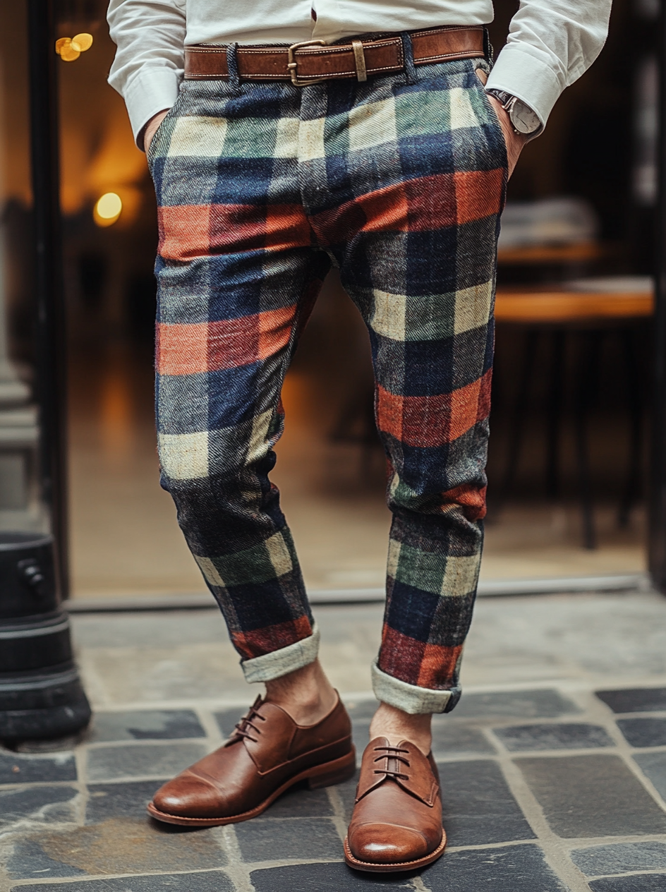 High elastic fabric de lujo casual de moda trousers para hombre