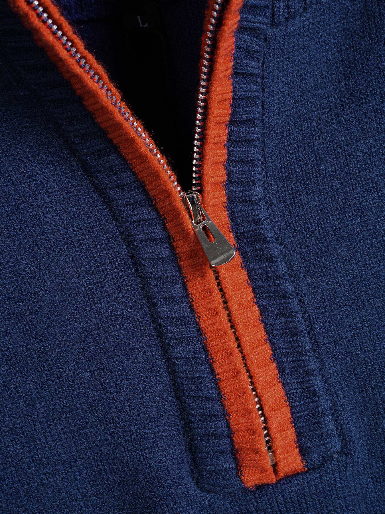 Gentletejido Half-Zip Contrast Color Sweater