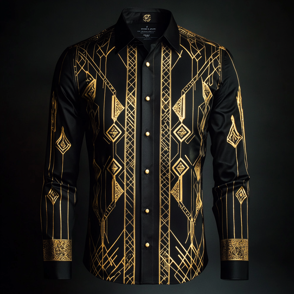 Camisa Luxurious seda ejecutivo casual Style VIP Exclusive Designer Unique Long camisa Comfort High Elasticity para hombre