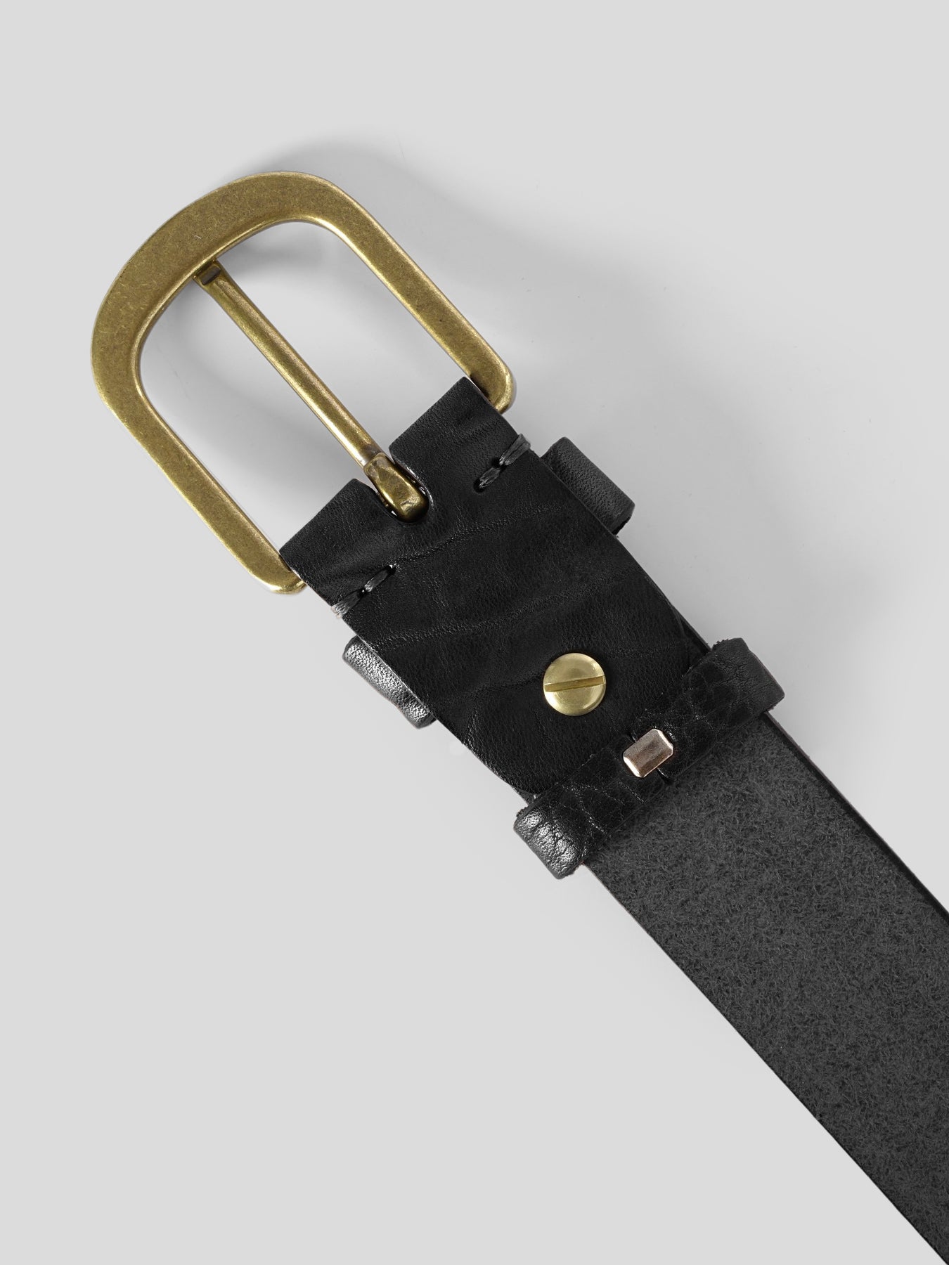 Cinturón Brass Buckle cuero Dress
