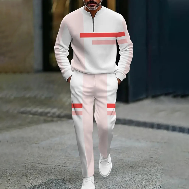 para hombre Half-Zip en bloques de color Tracksuit Set
