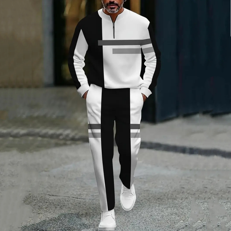 para hombre Half-Zip en bloques de color Tracksuit Set