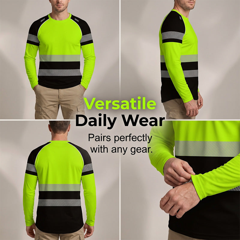????50% OFF !! ?para hombre estampado Round-neck de manga larga camisa