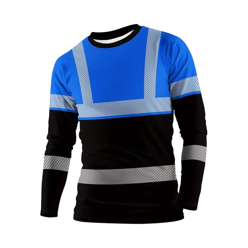????50% OFF !! ?para hombre estampado Round-neck de manga larga camisa
