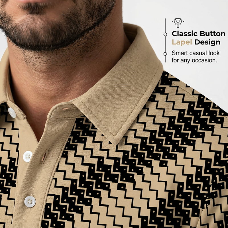 ?Time-Limited Special?para hombre Geometric Print Collared camisas – Muscle Fit, Breathable, Fade Resistant ?