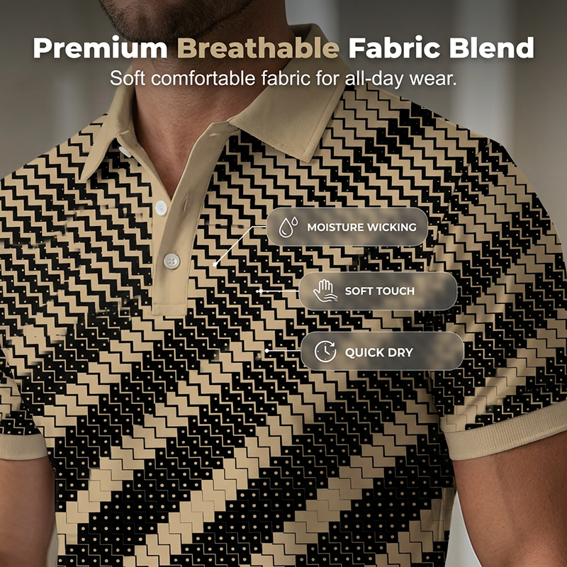?Time-Limited Special?para hombre Geometric Print Collared camisas – Muscle Fit, Breathable, Fade Resistant ?