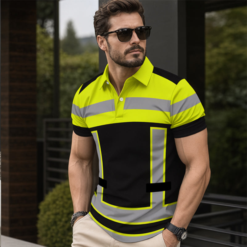 para hombre High Visibility Reflective de manga corta camisa
