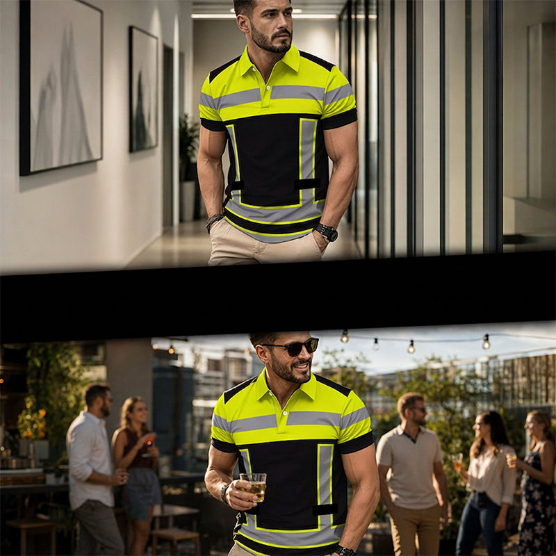 para hombre High Visibility Reflective de manga corta camisa