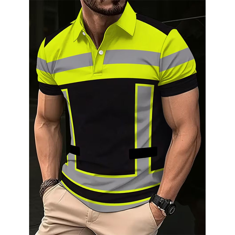 para hombre High Visibility Reflective de manga corta camisa
