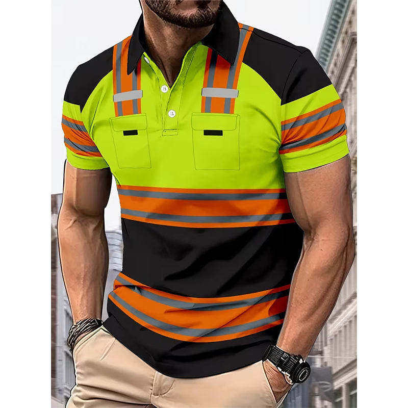 para hombre High Visibility Reflective de manga corta camisa