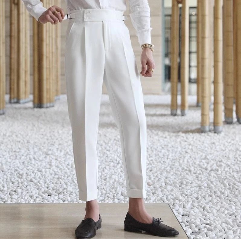 Straight ejecutivo high-waist trousers